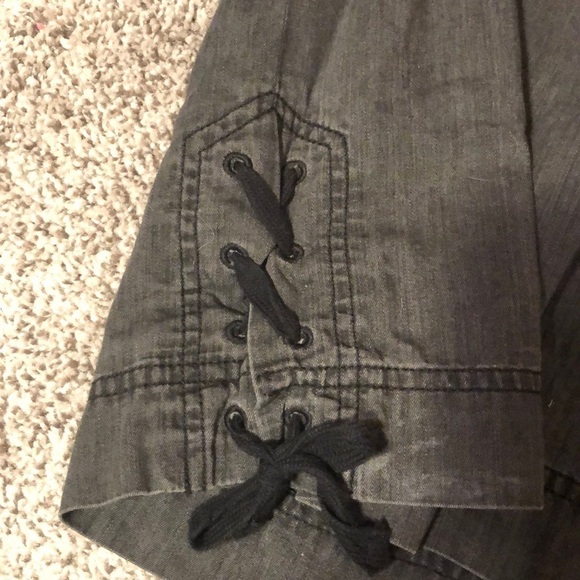 MADEWELL Lace up side Black Denim shirt - Picture 7 of 8